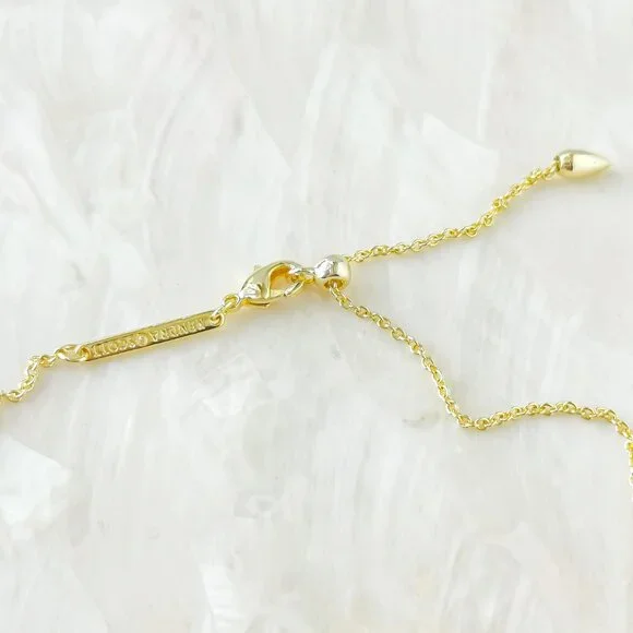 Kendra Scott Haven Heart Necklace Gold Crystal Adjustable - Picture 3 of 3